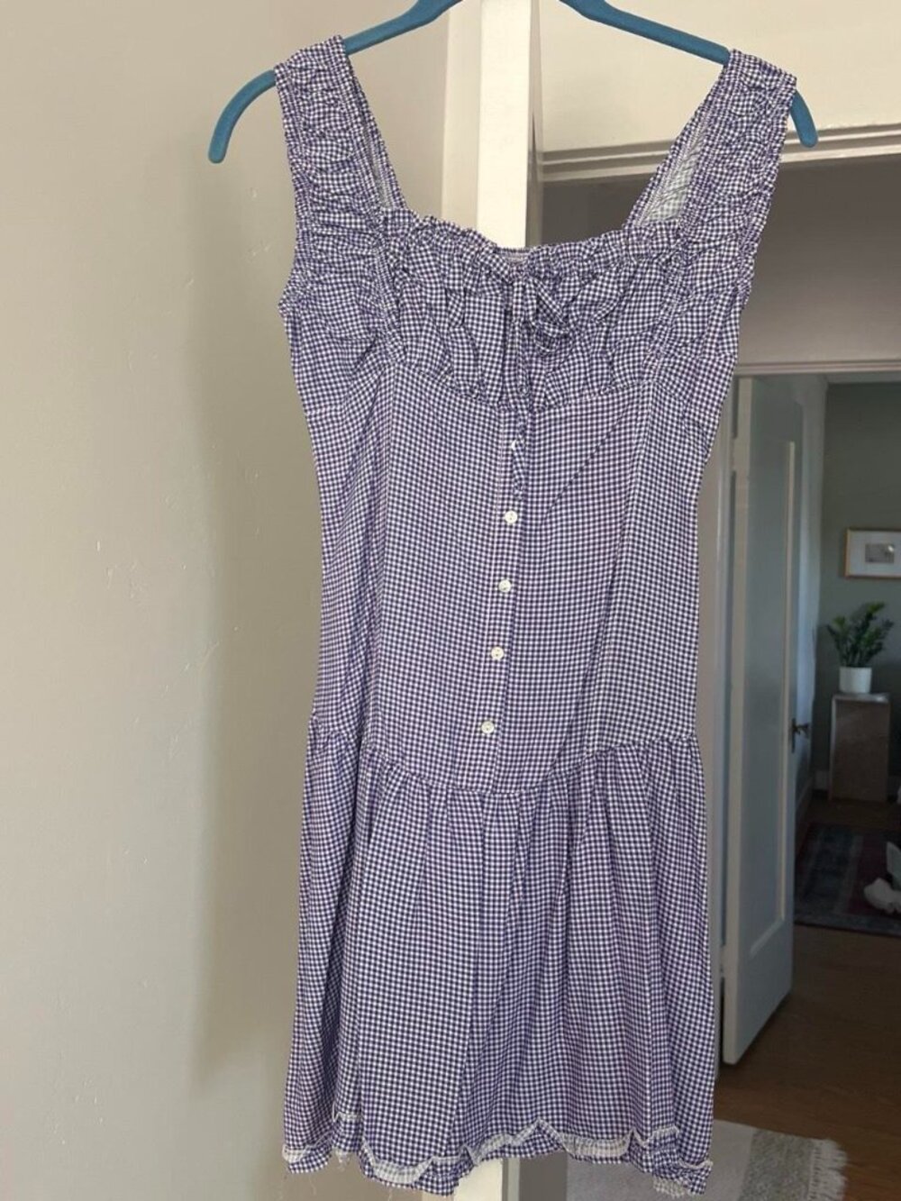 Frankies Bikinis Blue Gingham Dress